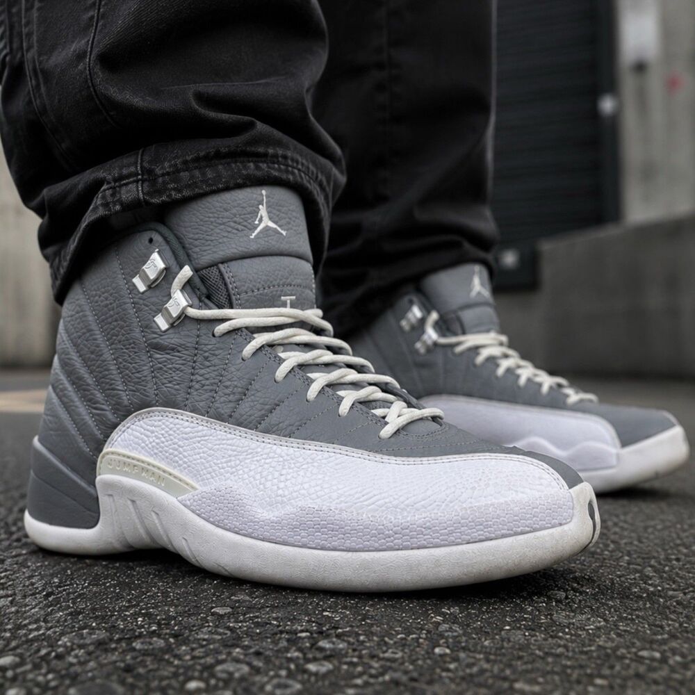 Nike Air Jordan 12 Sneakers Mens 9.5 Gray Retro Stealth Basketball CT8013-015